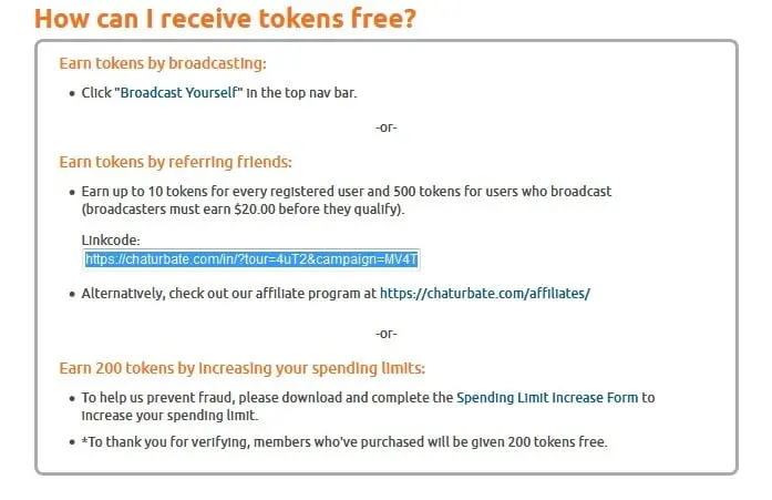 Chaturbate регистрация пользователей, бесплатные токены