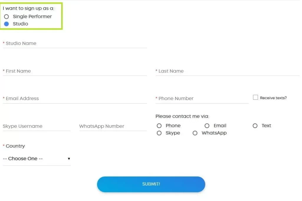 Flirt4free регистрация студии