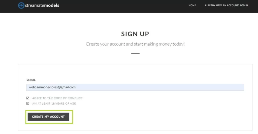 Streamate регистрация моделью и студийного аккаунта
